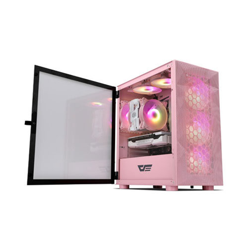 DarkFlash DLM21 Pink MESH Mico ATX Computer Case